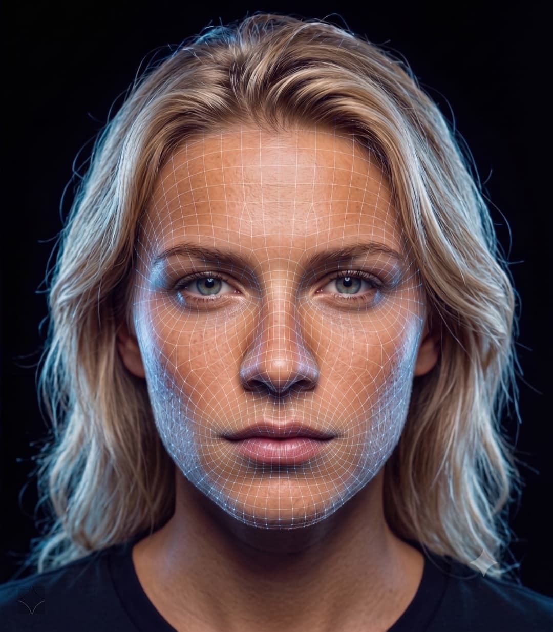 AI-generated preview rendered on a real face